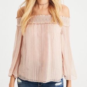 American Eagle Sheer Off the Shoulder Tops